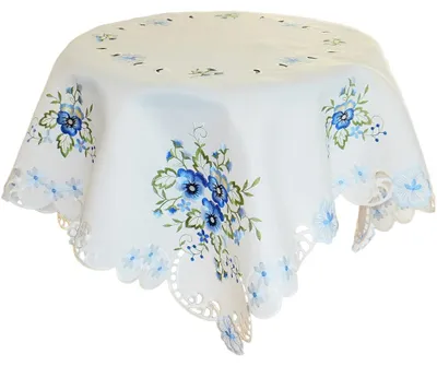 Produktbild von Tischdecke ELKE Stiefmütterchen blau Polyester 110 x 110 cm
