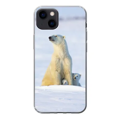 Produktbild von MuchoWow® Handyhülle Schutzhülle Hülle für iPhone 13 Eisbär - Schnee - Jungtiere Silikon Softcase Handy Hülle - Karteninhaber