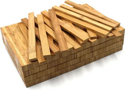 Produktbild von Holzleisten aus Bambus Bastelklötzchen Klötzchen Holzleiste Bastelholz Holzstab  17x7x200mm 80Stück