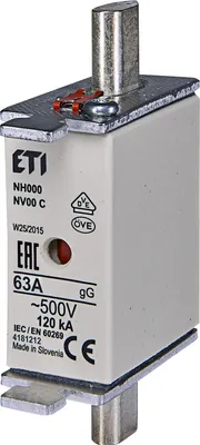 Produktbild von ETI Sicherung Sicherungseinsätze Schmelzsicherung KOMBI NH000 gG 63A/500V