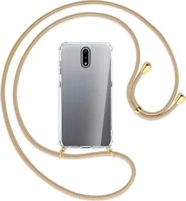 Produktbild von Handykette Backcover-Schutzhülle mit Band (Metall goldfarben) für Nokia 2.3 - caramel
