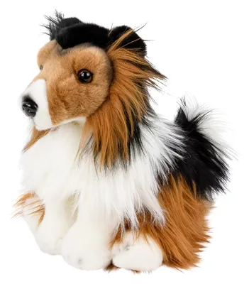 Produktbild von Kuscheltier Collie sitzend braun/schwarz/weiß 28 cm Plüschhund