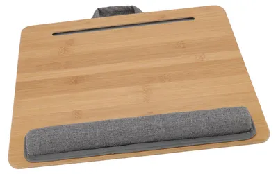 Zdjęcie produktu dla Laptop Table Multifunction Bamboo Lap Desk Bed Tray with Cushion for Reading Writing Playing