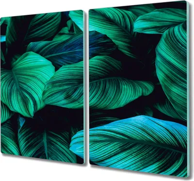 Produktbild von Coloray Schneidebrett Herdabdeckplatte 2x30x52 cm Kochplattenabdeckung Hackbrett Küchenbrett - Blumen-Blätter der Pflanze