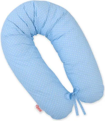 Image de Bobono Coussin de Grossesse Longer avec Housse Amovible Bleue 170 cm pour un Sommeil Confortable et l'Allaitement