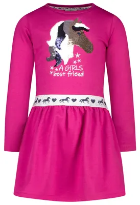 Produktbild von SALT AND PEPPER Sweatkleid mit Wendepailletten Pferd und Lurexbund