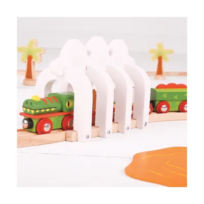Immagine prodotto di Bigjigs Rail Treno dei dinosauri + 3 binari