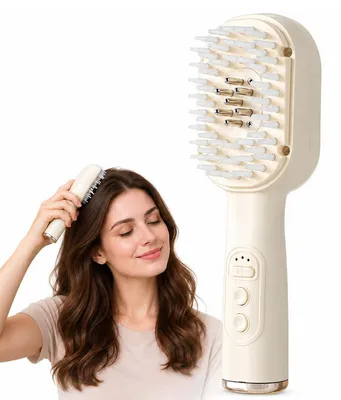 Produktbild von Elektrischer Kopfmassagegeräte, Haarbürste, Kopfhaut Massagebürste, Rotlicht Haarpflege Bürste, Kopfhaut Massager mit Serum-Dosierung