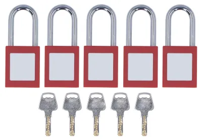 Produktbild von Sicherheitsschloss – Lockout/Tagout-Set – Verchromtes Nylon – 38 mm – Beschriftbares Etikett – Sicherheitsschloss – Geeignet für den industriellen Bereich, etc.