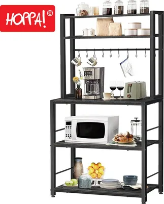 Produktbild von Hoppa! Küchenregal | 5-lagig schwarz 84 x 40 x 161 cm (BxDxH)