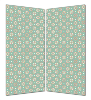 Produktbild von Wallario selbstklebende Duschrückwand 180 x 200 cm mit Motiv Muster in rot weiß auf grün - Blütenblätter - Wandverkleidung mit Hochglanzlaminat in Glasoptik