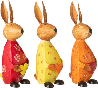 Produktbild von J-Line Kaninchen Mit Herz Eisen Mix Large 3 Sortiert