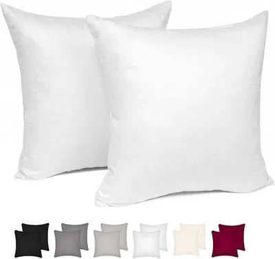 Produktbild von Famanu Kissenbezüge 45x45 cm weiß Set 2, 100% Baumwolle dekorativ, weiche Kissenhüllen für Sofa, Auto, Schlafzimmer