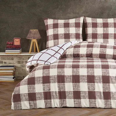 Produktbild von Buymax® Bettwäsche Bettbezug 155x220 cm, Kopfkissenbezug 80x80 cm 2 teilig Deckenbezug Set aus 100% Baumwolle Biber Flanell Winter mit Reissverschluss