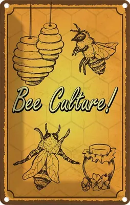 Produktbild von vianmo Blechschild 18x12 cm Bee culture Biene Honig Imkerei