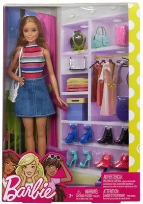 Obrázok produktu pre Barbie. FVJ42 Bábika Barbie so šatníkom