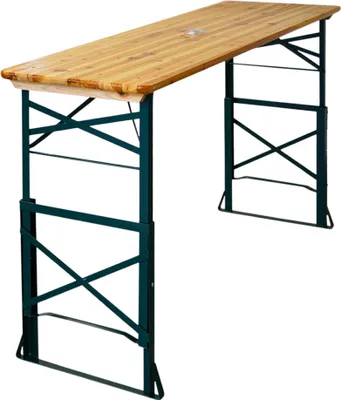 Produktbild von Bierzelttisch höhenverstellbar & klappbar | mit Schirmhalterung | HxBxT 90-116x170x50cm | lackiertes Holz | Stehtisch Bierzeltgarnitur Biertisch Bartisch