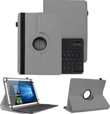 Produktbild von Schutzhülle für Tabwee T80 / T90 / W90 Bluetooth Tasche Drehbar QWERTZ TastaturFarben:Grau