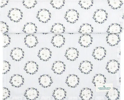 Produktbild von Greengate Tischläufer ZELDA Weiß mit Blumen Kränzen Baumwolle 45x140