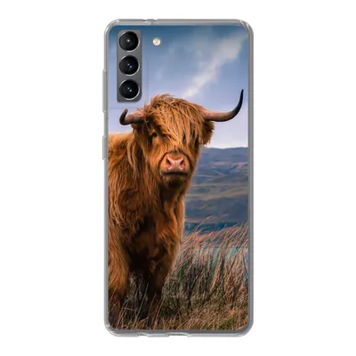 Produktbild von MuchoWow® Handyhülle Schutzhülle Hülle für Samsung Galaxy S21 Plus Schottischer Highlander - Berg - Wasser - Natur - Kuh Silikon Softcase Handy Hülle - Handy-Tasche