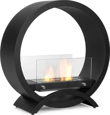 Produktbild von Moritz Ethanol Kamin Standkamin 72 x 70 x 30 cm rund I 1,5 Liter Brenner I Bioethanol Kamin I Ethanol Kaminofen Indoor Outdoor I Innen Außen I Bioethanol Brenner I Brennertopf