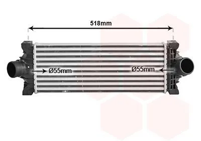Produktbild von VAN WEZEL 18014738 Ladeluftkühler LLK für FORD Transit Custom V362 Kastenwagen (FY, FZ) Turbo Intercooler