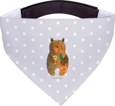 Produktbild von Mr. & Mrs. Panda Halstuch Bär Konfirmation - Grau Pastell - Geschenk, Evangelisch, Kirche, Hund, Hundehalstuch, Gottesdienst, Hunde, Für, Teddy, Hunde-Bandana
