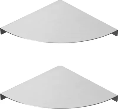 Image de Étagère d'angle triangulaire en acier inoxydable, 20 cm, pour salle de bain et douche