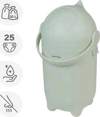 Obrázek produktu pro NATTOU Koš na pleny Dropy Green 27 cm, 20l