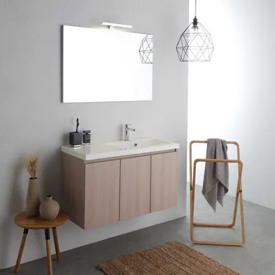 Immagine prodotto di Mobile bagno sospeso 90cm olmo con vasca dx | Malaga