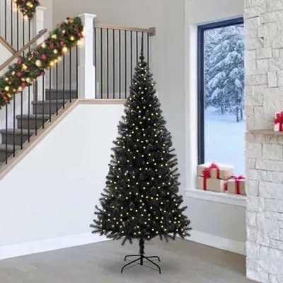 Image de vidaXL Sapin de Noël noir 240 cm PVC
