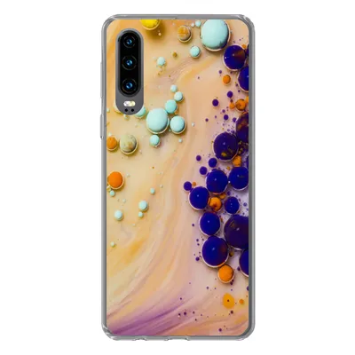 Produktbild von MuchoWow® Handyhülle Schutzhülle Hülle für Huawei P30 Milch - Tinte - Psychedelisch Silikon Softcase Handy Hülle - Kartenbesitzer