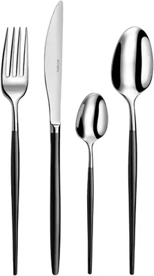 Imagen del producto de Juego de cubiertos SOPRANO, 16 piezas, acero inoxidable pulido de alto brillo, acabado PVD