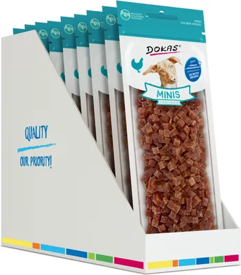 Produktbild von DOKAS Minis, getreidefreier Snack für Hunde, ideal für Training, 9 x 70g