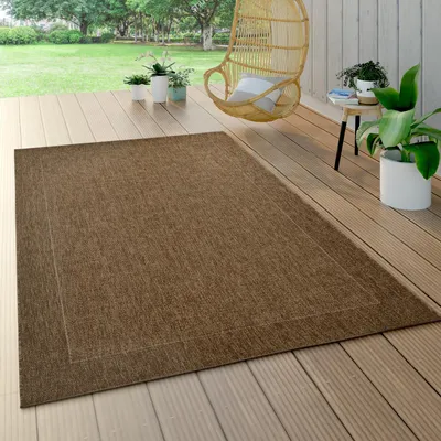 Produktbild von In-& Outdoor Teppich Balkon Terrasse Küchenteppich Sisal Optik Bordüre Einfarbig Grösse 120x170 cm