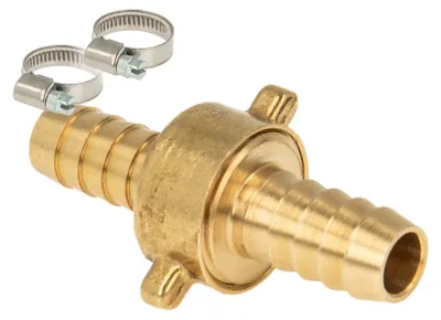 Produktbild von tecuro 3/3 Schlauchverschraubung 1/2 Zoll flachdichtend x Tülle Ø 10 mm, inkl. 2 Schellen W1 10-16 mm