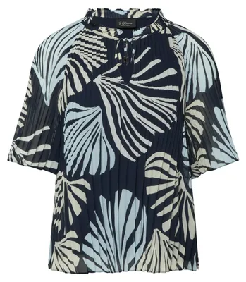 Produktbild von s.Oliver Chiffon Bluse Regular Fit mit Plissee, Rüschen und weiten Raglanärmeln