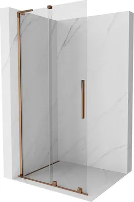 Produktbild von Mexen Velar L Duschwand verschiebbar Walk-in 100 x 200 cm, transparent 8 mm, Roségold - 871-100-003-03-60