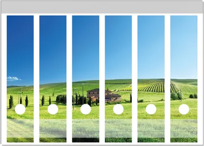 Produktbild von Wallario Ordnerrücken Sticker, selbstklebend für breite Ordner, 6 Stück, Motiv Farm in der Toskana