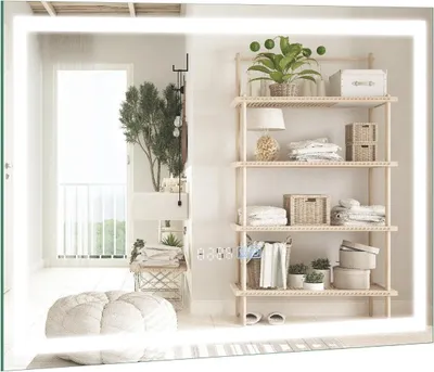 Immagine prodotto di Specchio da bagno con orologio antiappannamento interruttore tattile e funzione di memoria riscaldamento dello specchio Specchio a LED specchio da bagno dimmerabile 3000K-6000K 60 x 40 cm