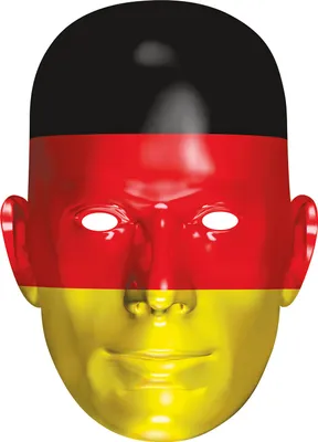 Produktbild von Rubies 6240421 - Germany Fan Card Mask - Face Mask * Deutschland Maske aus Pappe