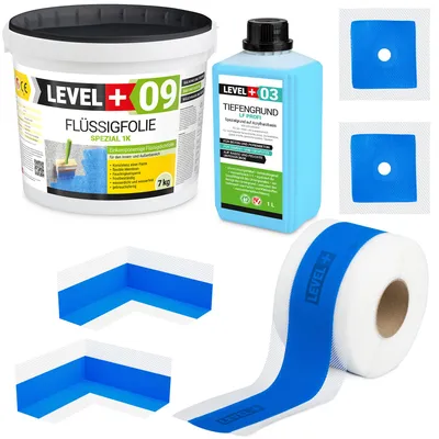 Produktbild von Flüssigfolie 7kg Dichtband 10m DichtSet Dusche Balkon Wassersperre Fliese SET84