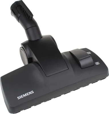 A black vacuum cleaner floor nozzle with the Siemens logo on a white background.