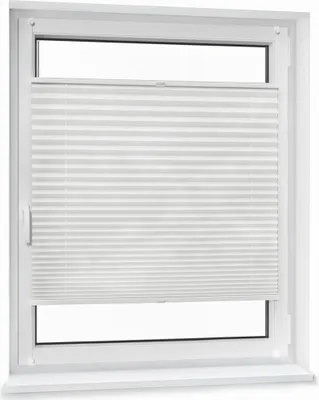 Produktbild von JALOUSIESCOUT Pure Plissee, Basic, Polyester-Stoff, 70 x 130 cm, weiß ohne Bohren, Lichtdurchlässig, Diagonale Verspannung