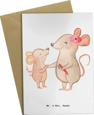 Produktbild von Mr. & Mrs. Panda Grußkarte Heilerziehungspflegerin Herz - Weiß - Geschenk, Heilpädagogin, osterkarte, hochzeitskarten, neujahrskarte, weihnachtskarten, Liebevoll, Familie