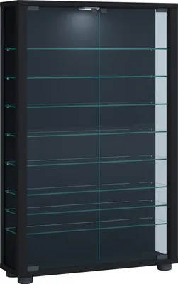 Immagine prodotto di Vetrina in piedi | Vetro con vetro di sicurezza ESG | Dimensioni ca. H. 90 x W. 59 x D. 18 cm | Vetro per stand | Moderno e salvaspazio | Espositore in vetro – Lumo Mini