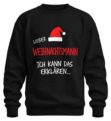 Obrázek produktu pro Dear Father Christmas I can make Christmas funny vtipná uni mikina, černá, 3XL