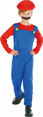 Produktbild von Rot-blaues Klempnerkostüm für Jungen S 4-6 Jahre (110-120 cm)