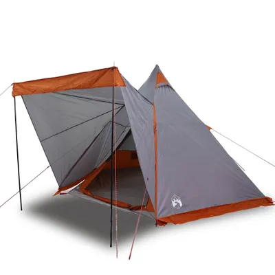 Image de Tente familiale tipi 6 personnes gris et orange imperméable