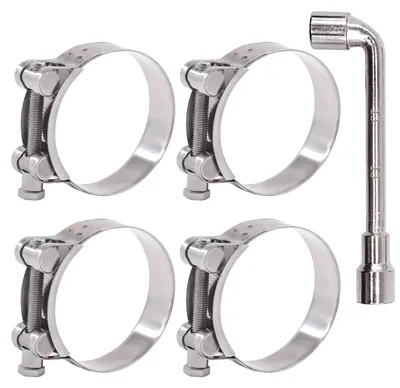 Obrázok produktu pre T-drážkové svorky, rozsah 74-79 mm, vyrobené z nehrdzavejúcej ocele 304, robustné, nastaviteľné pre priemer 2,9'' - 3,1''